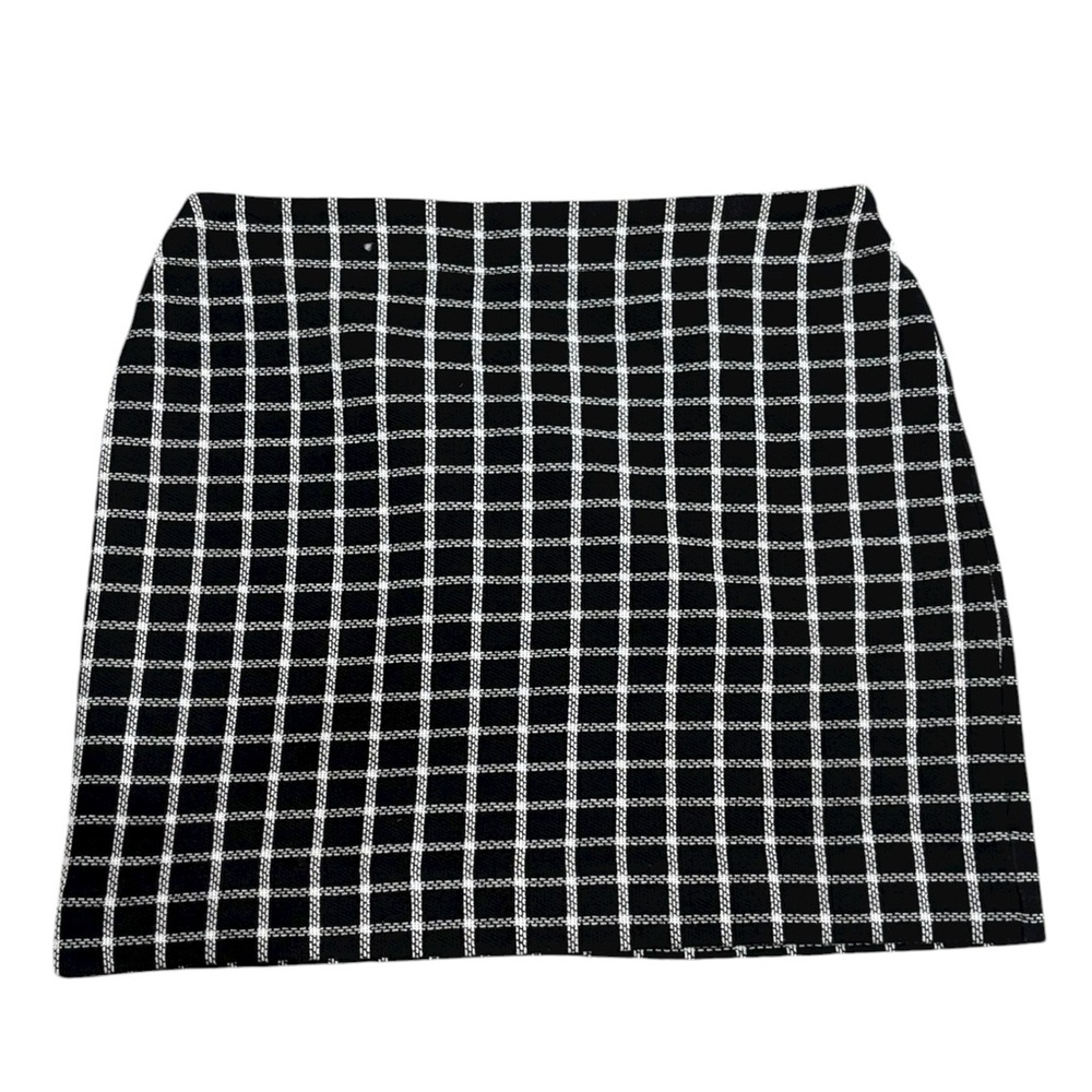 Talbots Tweed Black & White Checkered Skirt-size 14